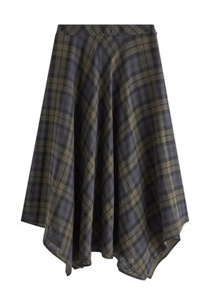 Lindex, LINDEX WIDE CHECKED SKIRT LINDEX - Maksihame - dark blue