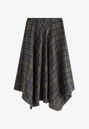 Lindex, LINDEX WIDE CHECKED SKIRT LINDEX - Maxinederdele - dark blue
