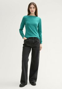TOM TAILOR DENIM U-BOOT AUSSCHNITT - Langarmshirt - jade green melange