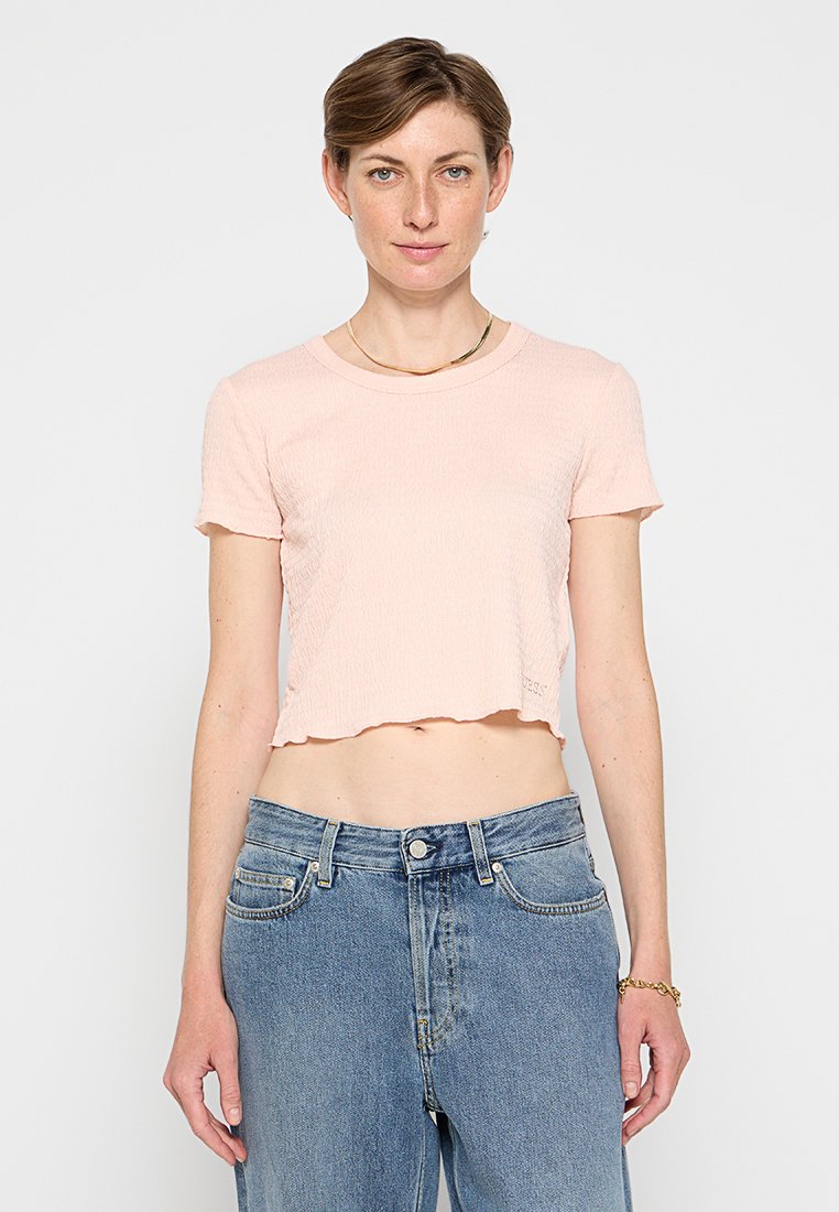 Guess T-shirt basic donkerroze