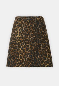 NMANNEKE LEO SHORT SKIRT - Denimová sukně - black