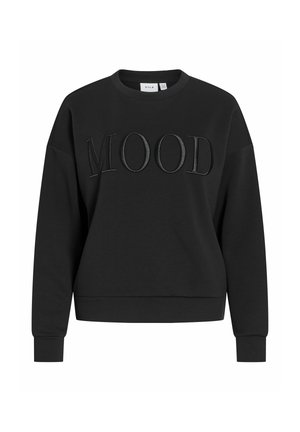 VILA, SWEATSHIRT FRONT PRINT - Sweater - black beauty