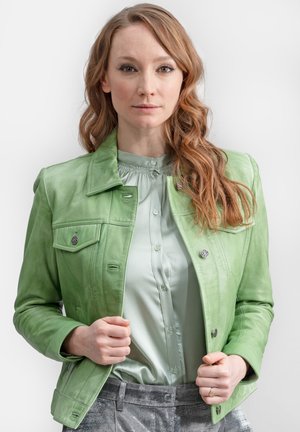 NEBARBADOS - Leather jacket - grün