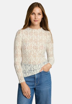 TOM TAILOR, LACE LONGSLEEVE T-SHIRT - Blouse - off white