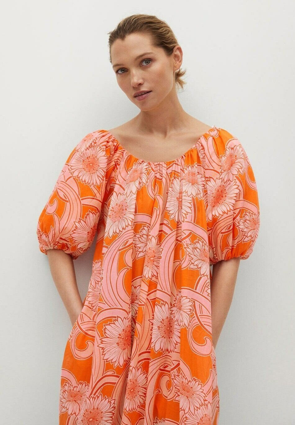 Mango Vestido largo - orange/naranja - Zalando.es