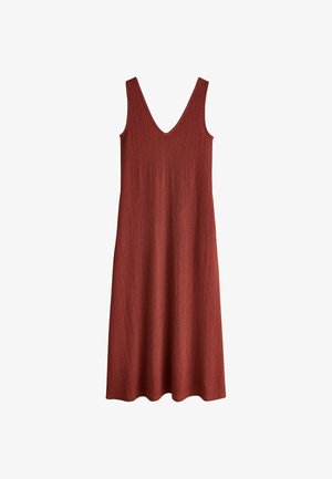 Next, TEXTURED JERSEY V-NECK DRESS - Trikotaažkleit - rust