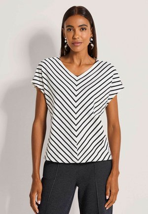 MIT GLANZGARN - T-Shirt print - navy/off-white