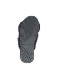 Suola in gomma nera con texture rigata, con il logo "EMU Australia". Fodera in morbido pelliccia lungo i bordi esterni per il comfort.