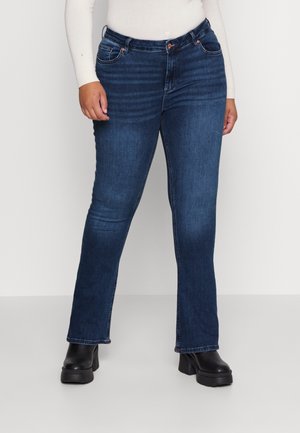 Flared Jeans - dark-blue denim
