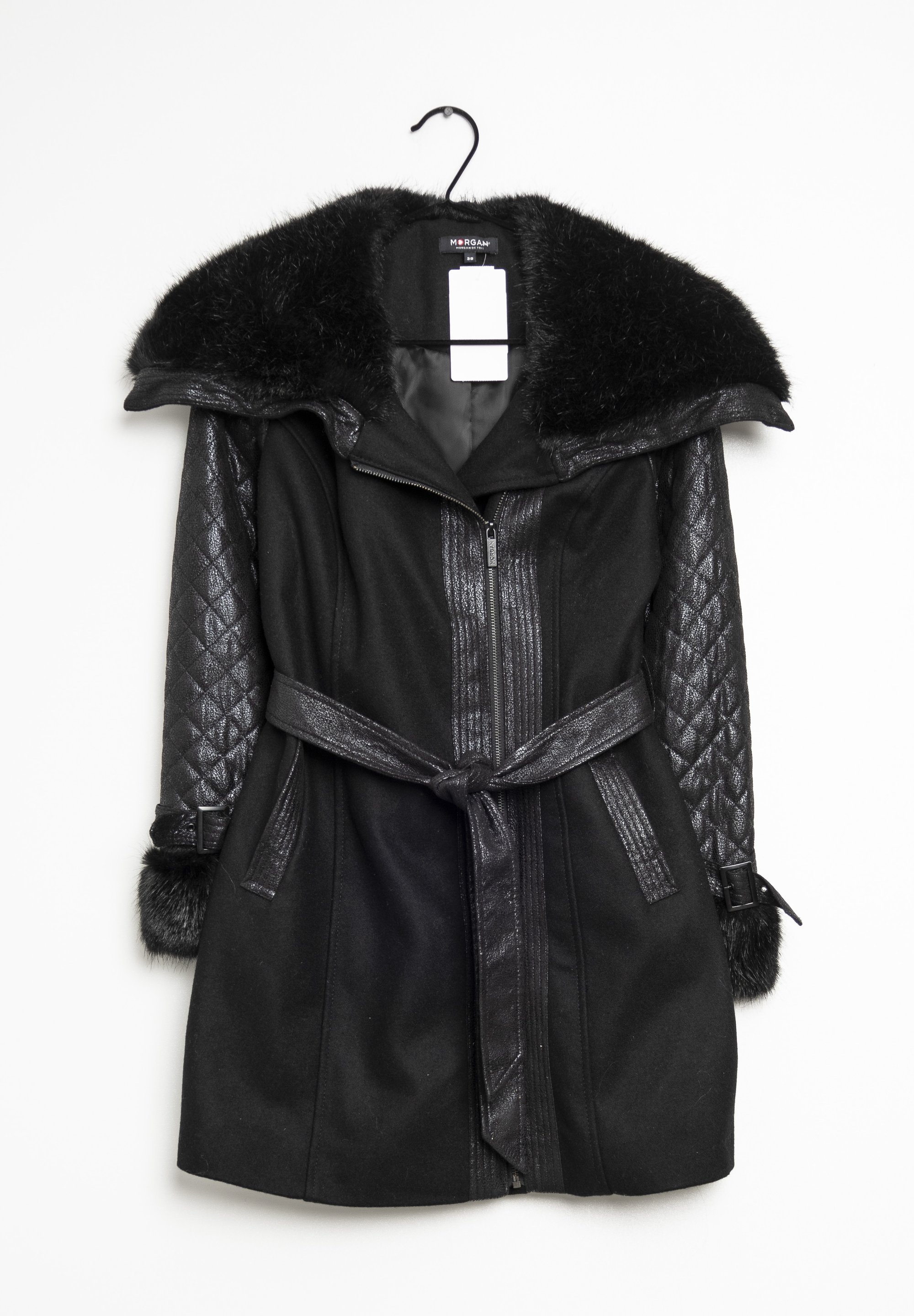 Morgan Trench Noir Femme Court Coat Manteau Morgan Classic Coat