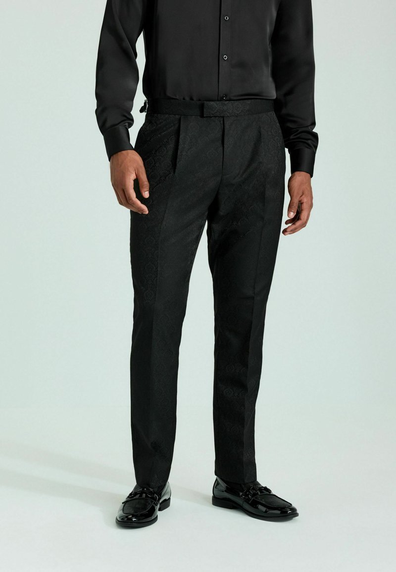 Next REGULAR FIT  TONAL TUXEDO - Püksid - black