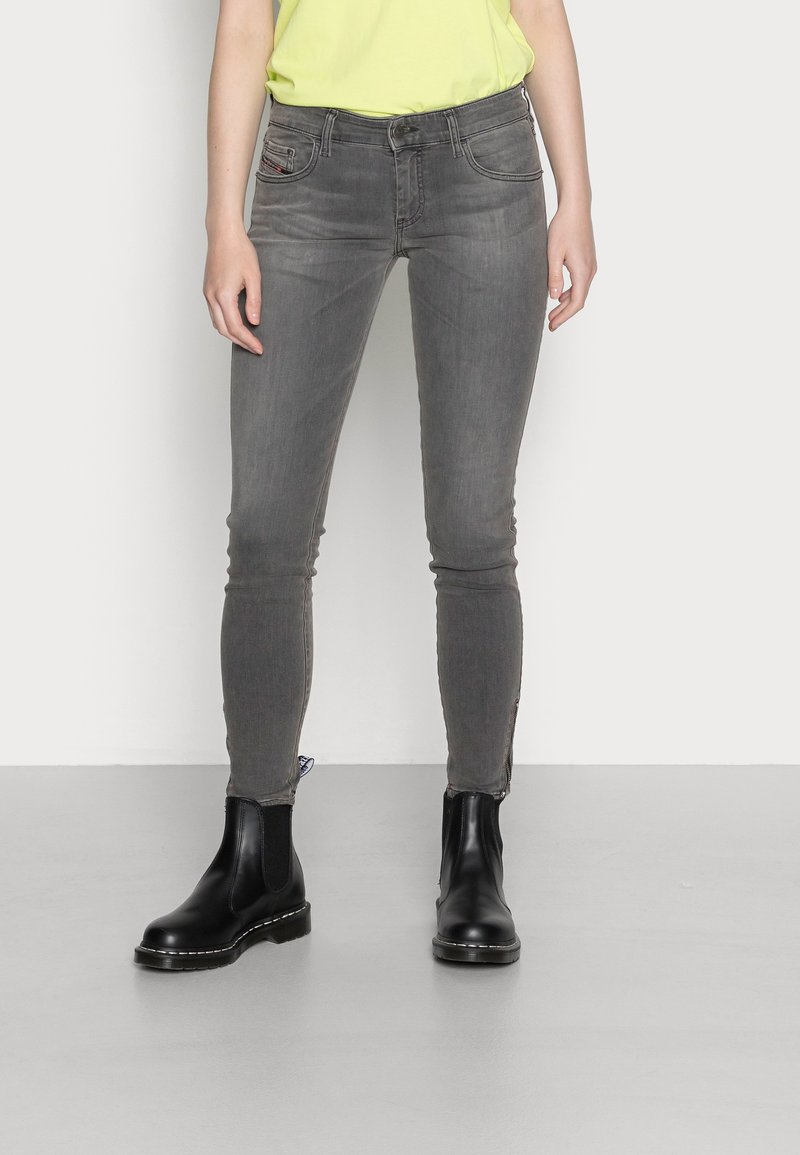 Diesel SLANDYLOW ZIP Jeans Skinny Fit grey/black denim Zalando.de