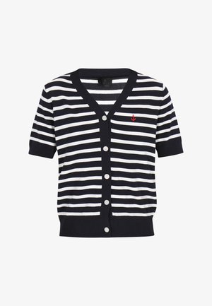 DreiMaster Kardigán - navy offwhite stripe