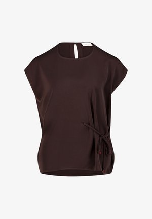 Cartoon, CARTOON KURZARM BLUSENSHIRT - Blouse - dunkelbraun