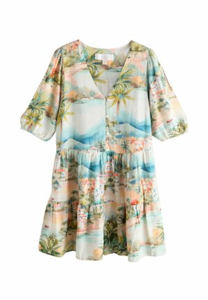 Robe chemise - blue house print