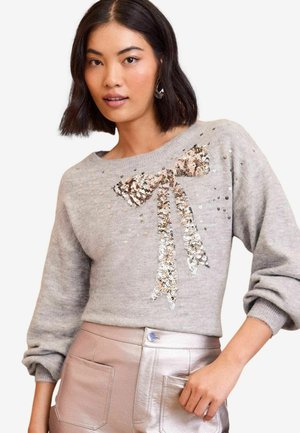 Love & Roses REGULAR FIT - SCATTERED SEQUIN BOW - Svetr - grey bow