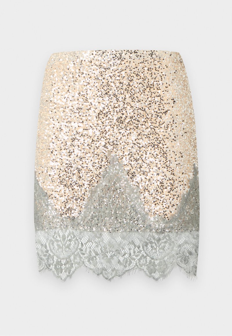 Never Fully Dressed SEQUIN MAEVA SKIRT - Mini skirt - silver-coloured -  Zalando.ie