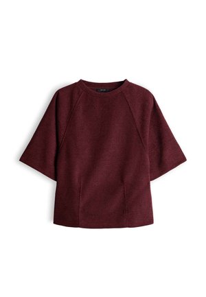 OPUS, SLIM FIT RIBBED TEXTURE - T-shirt basique - cherry jam