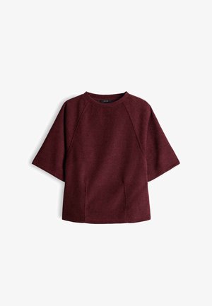 OPUS, SLIM FIT RIBBED TEXTURE - T-shirt basique - cherry jam