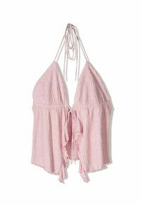Bershka RUFFLED STRAPPY HALTER  - Felső - light pink