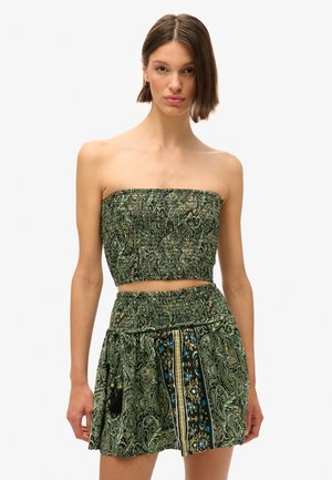 TROPEZ  - Top - green leaf paisley