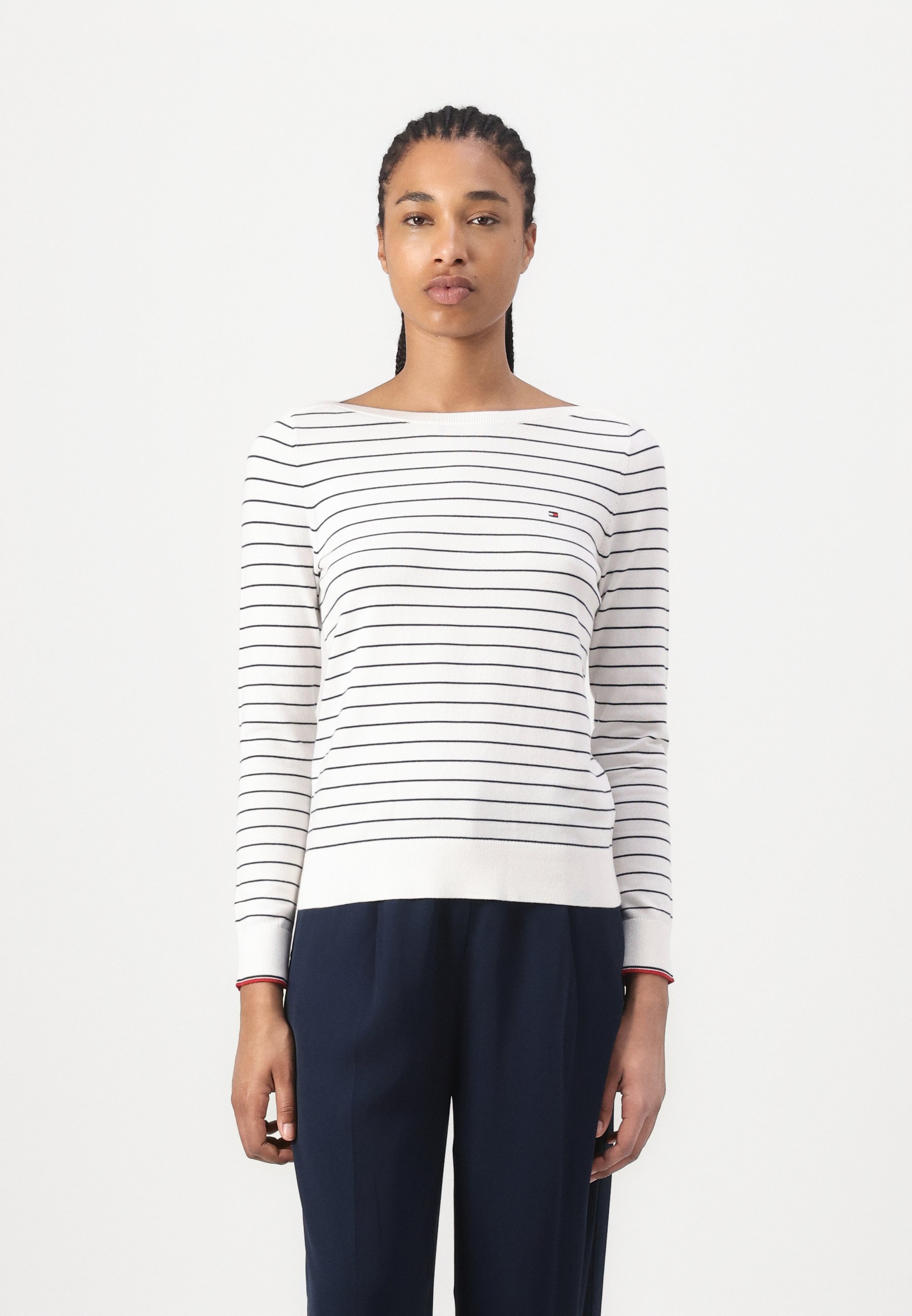 Tommy Hilfiger GOLD-TONE BUTTON JERSEY BOAT NECK JUMPER - Jumper 