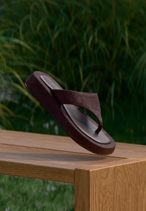 Zign, LEATHER - Σανδάλια τύπου T - brown