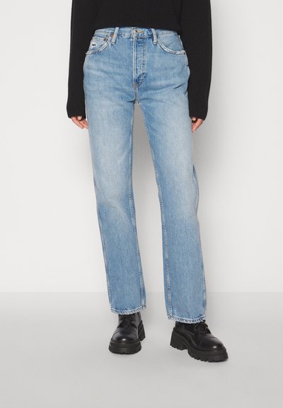 RE/DONE HIGH RISE - Traperice ravnih nogavica - worn blue