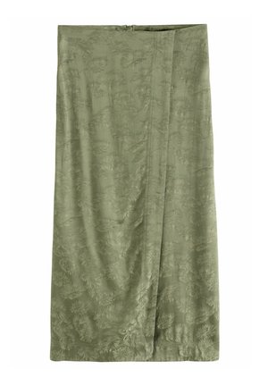 JACQUARD MIDI SARONG - Fustă în formă de A - khaki green