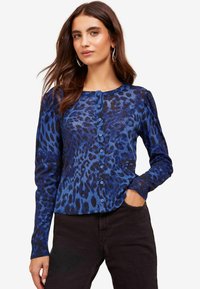 REGULAR FIT LONG SLEEVE ANIMAL PRINT - Cardigan - blue