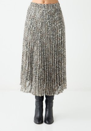 MID-WAIST MIDI  - A-lijn rok - ecru
