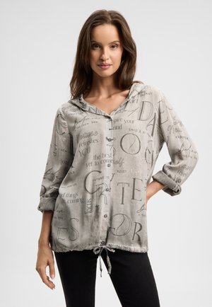 LANGARM MIT KAPUZE UND ALL OVER PRINT - Hemdbluse - fresh grey