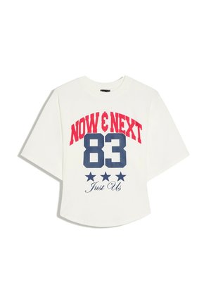 Bershka, PRINT T-SHIRT - Tričko s potlačou - white