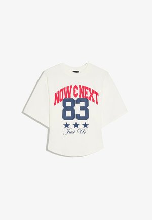 Bershka, PRINT T-SHIRT - Tričko s potlačou - white