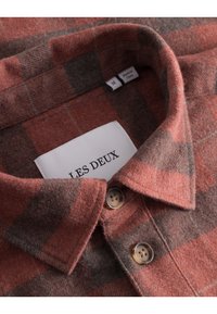 Les Deux LENNON CHECK OVERSHIRT - Overhemd - coffee brown/fired brick