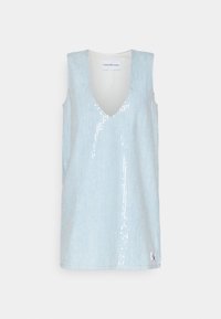 LOW V-NECK SEQUINS DRESS - Robe de soirée - denim light