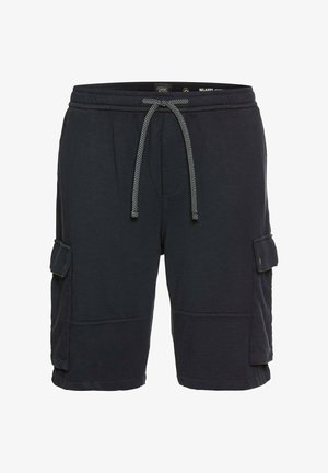 Marine Cargo-Shorts aus weichem Stoff, mit einem elastischen Bund und Kordelzug, seitlichen Taschen und einer lockeren Passform für hohen Tragekomfort.