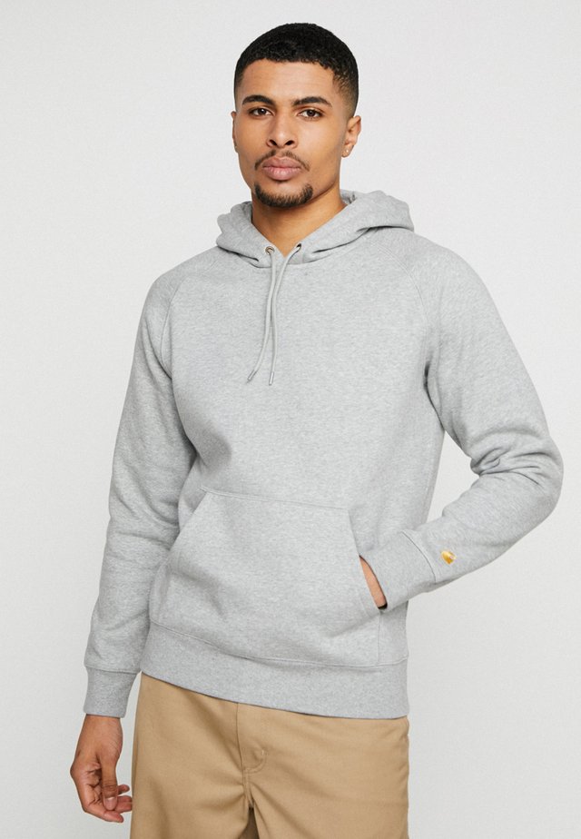 HOODED CHASE  - Sweat à capuche - grey heather/gold