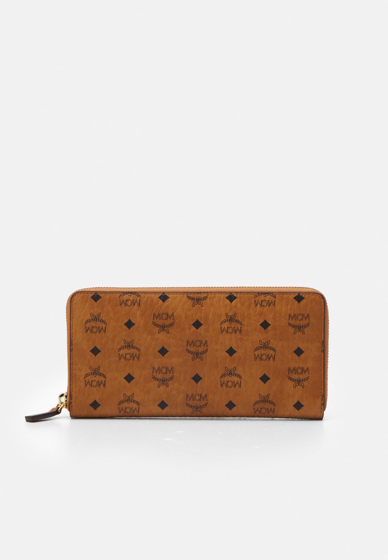 MCM VISETOS ORIGINAL ZIPPED WALLET LARGE UNISEX - Πορτοφόλι - cognac