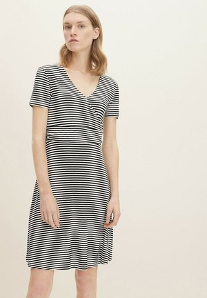 Žerzejové šaty - black horizontal stripe