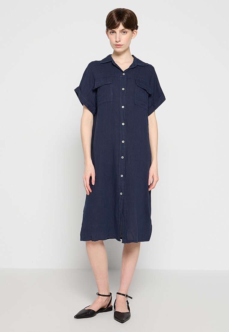 Le Monde du Lin Blousejurk donkerblauw Le Monde du Lin Blousejurk donkerblauw