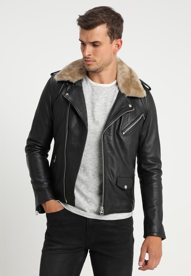 GALLERY - Nahkatakki - black/offwhite