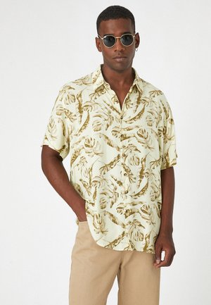 FLORAL SHORT SLEEVED - Skjorta - beige