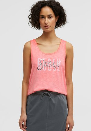 Soccx, SOCCX TOP OIL DYED MIT FOLIENPRINT - Top - neon coral