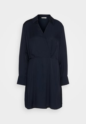 Marc O'Polo DRESS MODERN WRAP STYLE SHIRT COLLAR LONG SLEEVE - Denné šaty - deep blue sea