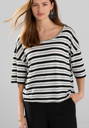 BLEND SOFT TOUCH - Print T-shirt - black white stripe