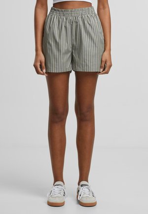 STRIPED  - Shorts - olive white