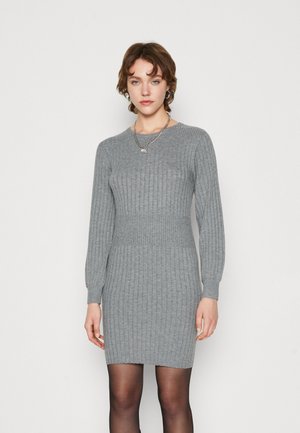 JDY JDYPRIME LIFE O NECK WAIST DRESS  - Φόρεμα σε ίσια γραμμή - medium grey melange