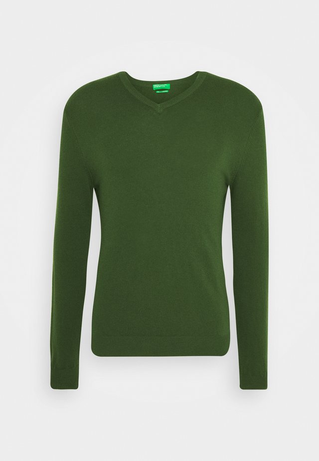 BASIC V NECK - Strickpullover - dark green