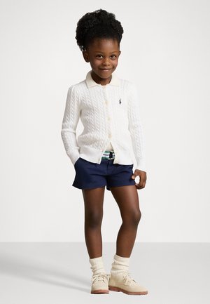 MINI CABLE COTTON CARDIGAN - Chaqueta de punto - optic white/navy